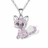 Silver Necklace with Colorful Cubic Zirconia
