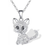 Silver Necklace with Colorful Cubic Zirconia