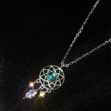 Silver Necklace with Dreamcatcher & Crystal