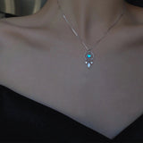 Silver Necklace with Dreamcatcher & Crystal