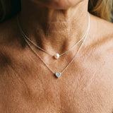 Silver Necklace with Heart & Daisies