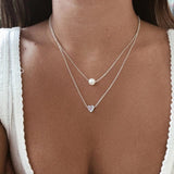 Silver Necklace with Heart & Daisies