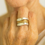 Silver Ring with Gold Threads