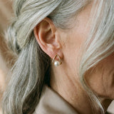 Triangular Earrings with Elegant Pearls