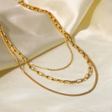 Three-Layer Stainless Steel Necklace