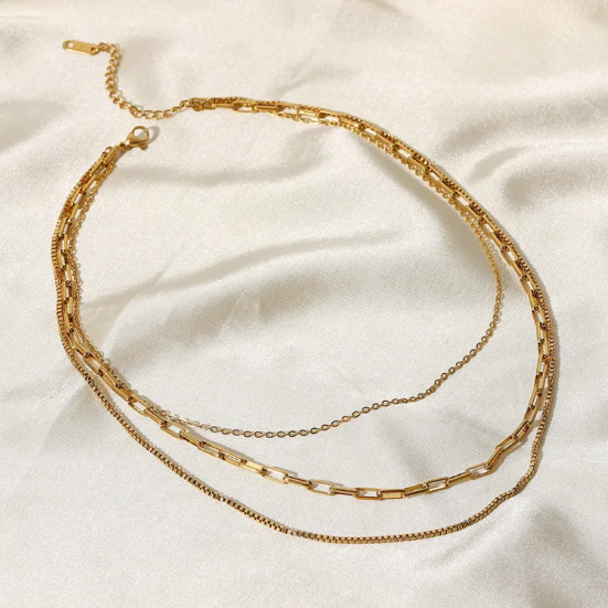 Three-Layer Stainless Steel Necklace