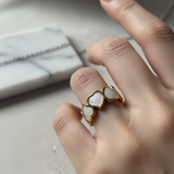 Adjustable Floral Heart Ring