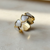 Adjustable Floral Heart Ring
