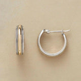Vintage Golden Line Earrings in Silver
