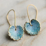 Vintage Blue Leaf-Shaped Earrings