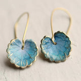 Vintage Blue Leaf-Shaped Earrings