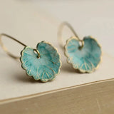 Vintage Blue Leaf-Shaped Earrings