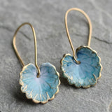 Vintage Blue Leaf-Shaped Earrings