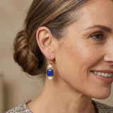 Vintage Earrings in Blue & Gold