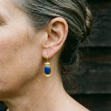 Vintage Earrings in Blue & Gold