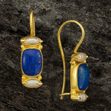 Vintage Earrings in Blue & Gold