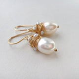 Vintage Earrings with Pearls & Gold Threads