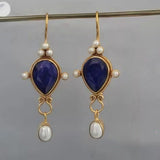 Vintage Earrings with Rubies & Daisies