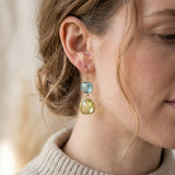 Vintage Earrings with Turquoise & Moonstone