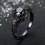 Vintage Brass Ring with Black Stone