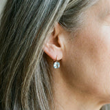 Vintage Blue Earrings with Embedded Zircon