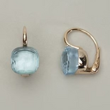 Vintage Blue Earrings with Embedded Zircon
