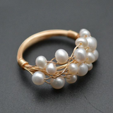 Vintage Ring with Shimmering Pearls