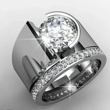 Vintage Silver Ring with Shimmering Zircon