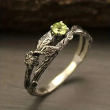 Vintage Silver Ring with Green Stone