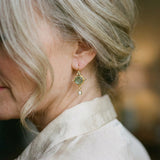 Vintage Blue Glass Earrings with Pearls
