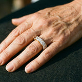Vintage Triangular Ring with Gold Stone