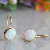 Vintage Gold Earrings with Opal