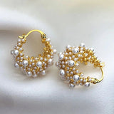 Vintage Gold Earrings with Pearls