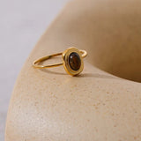 Vintage Gold Ring with Brown Precious Stone