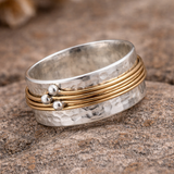 Vintage Gold Ring with Silver Finish