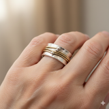 Vintage Gold Ring with Silver Finish