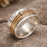 Vintage Gold Ring with Silver Finish