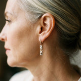 Rectangular Drop Earrings in Gold & Silver