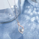 Pendant with Lock in Silver & Crystal