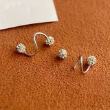 Light Luxury Spiral Earring Set with Beads & Cubic Zirconia