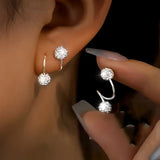 Light Luxury Spiral Earring Set with Beads & Cubic Zirconia