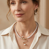 Natural Pearl Gift Set: Necklace & Earrings