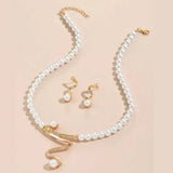 Natural Pearl Gift Set: Necklace & Earrings