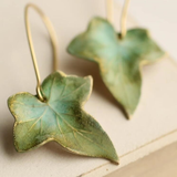 Green Leaf-Shaped Earrings