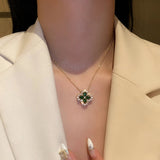 Gold Clover with Emerald