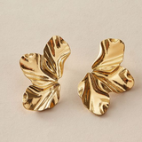 Gold Half-Flower Earrings