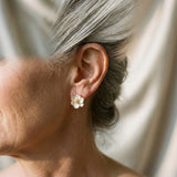 Gold Flower-Petal-Shaped Earrings