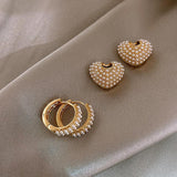 Gold Earrings with Love Pearls