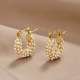 Gold Pearl Earrings