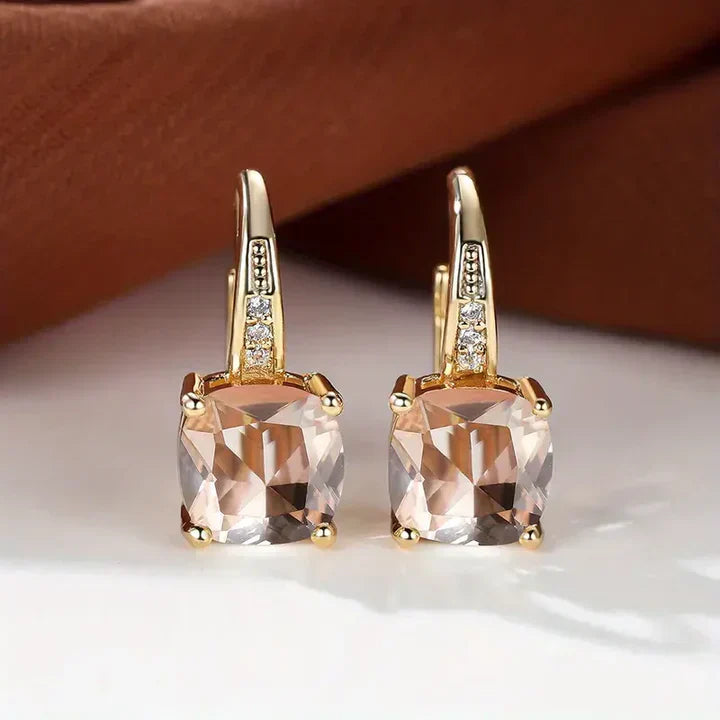 Gold Earrings with Mysterious Stones